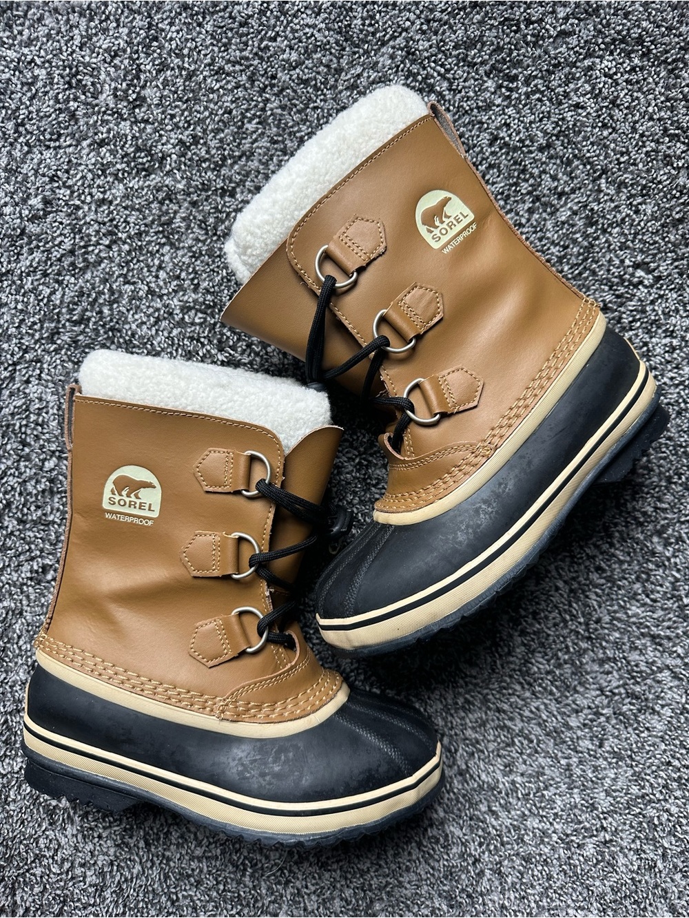 Sorel Yoot Pac Kids Waterproof Brown Black Winter Waterproof Boots Size 3 Youth